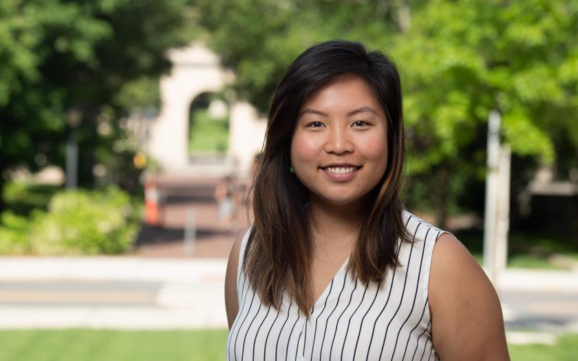 Amanda Khoo standing on campus