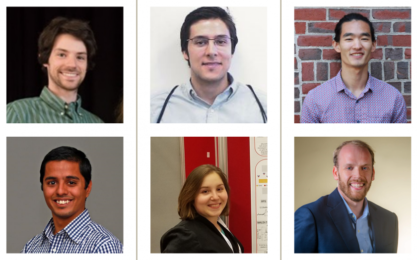 Six PhD students portraits in a grid