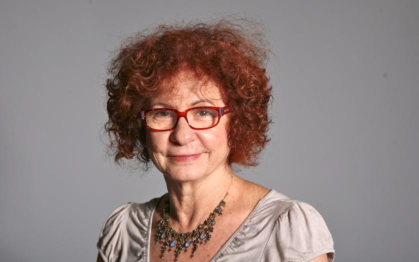 Edith Mathiowitz portrait in front of a gray background