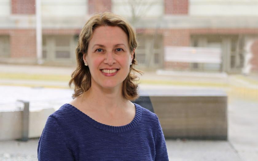 Diane Hoffman-Kim poses for a portrait on campus