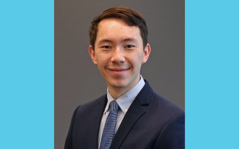 Gavin's headshot in a blue border