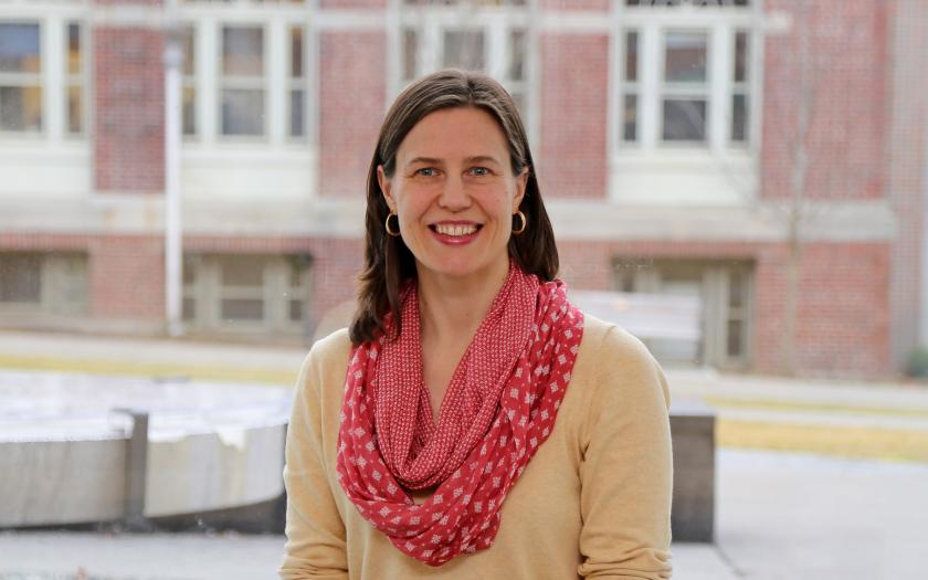 Kareen Coulombe portrait on campus