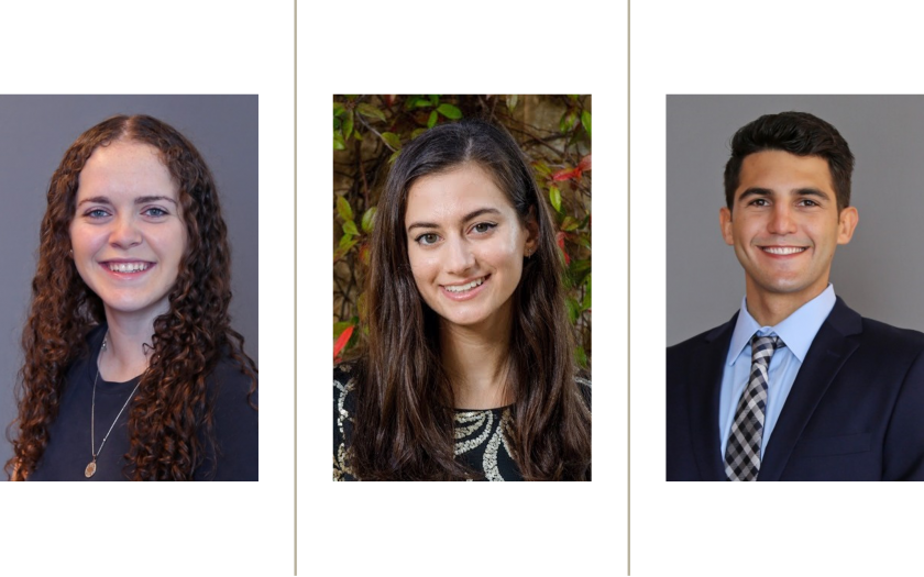 Three PhD Students portraits in a row