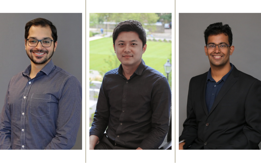 Three PhD student portraits in a row