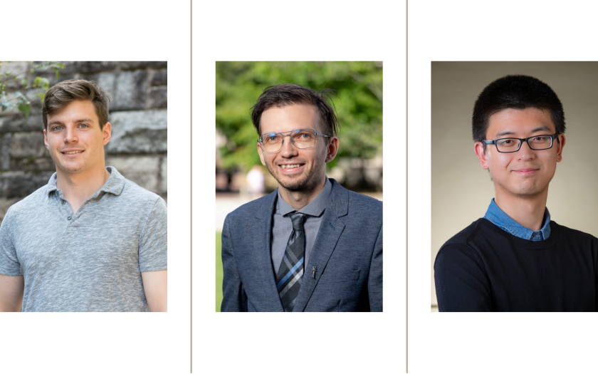 3 headshots of PhD students in a line