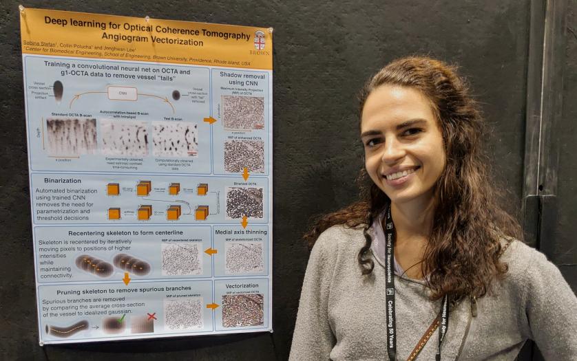 Sabina Stefan standing in front of her research poster
