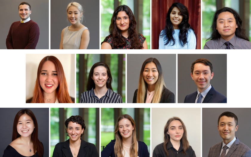 Fourteen Masters Students in a grid 